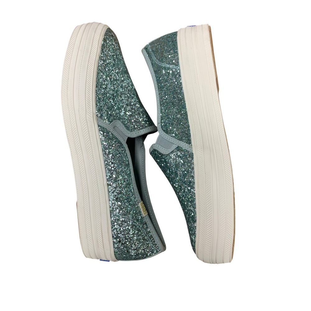 Keds for Kate Spade New York Double Decker Glitter Slip On Sneakers Blue SZ 9 - Picture 3 of 10